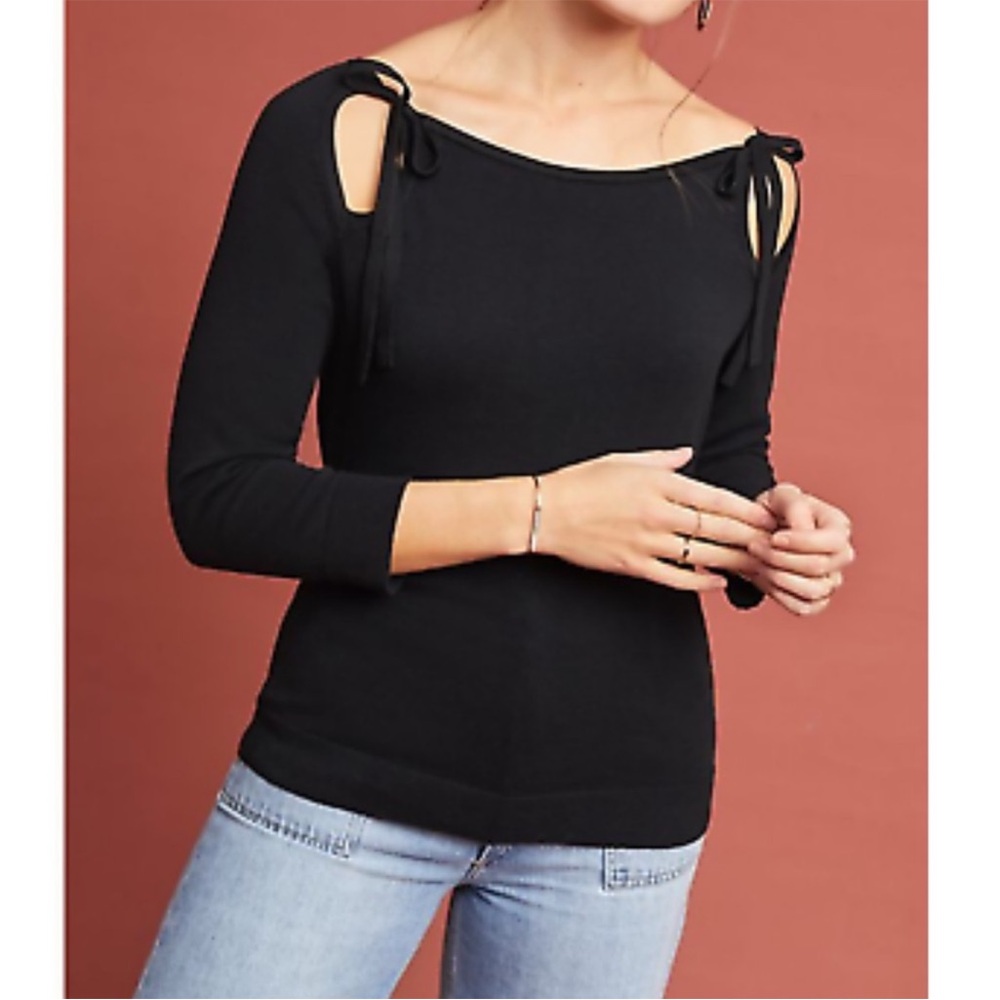 Anthropologie Black Siobhan Pullover Sweater NEW